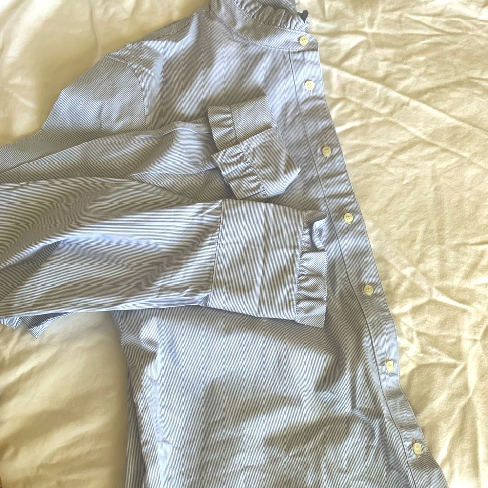 Jcrew shirt with ruffles XL